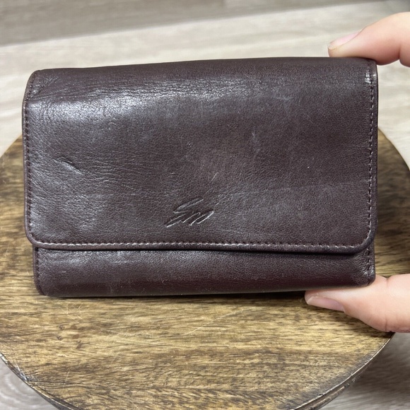 Vintage Stone Mountain Maroon 100% Leather Women's Wallet Several Compartments - Picture 10 of 10